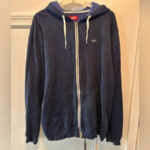 VANS Blue Zip Hoodie Mens Large Slash Pockets VGC